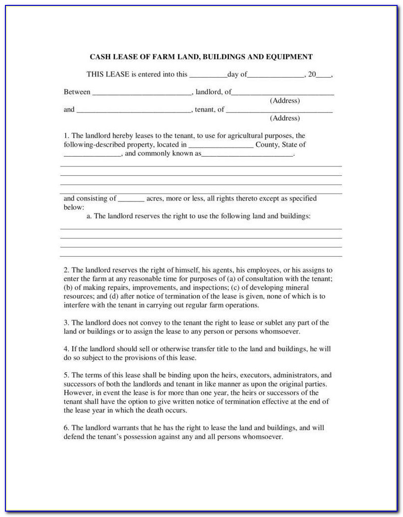 Free Lease Agreement Template For Farmland