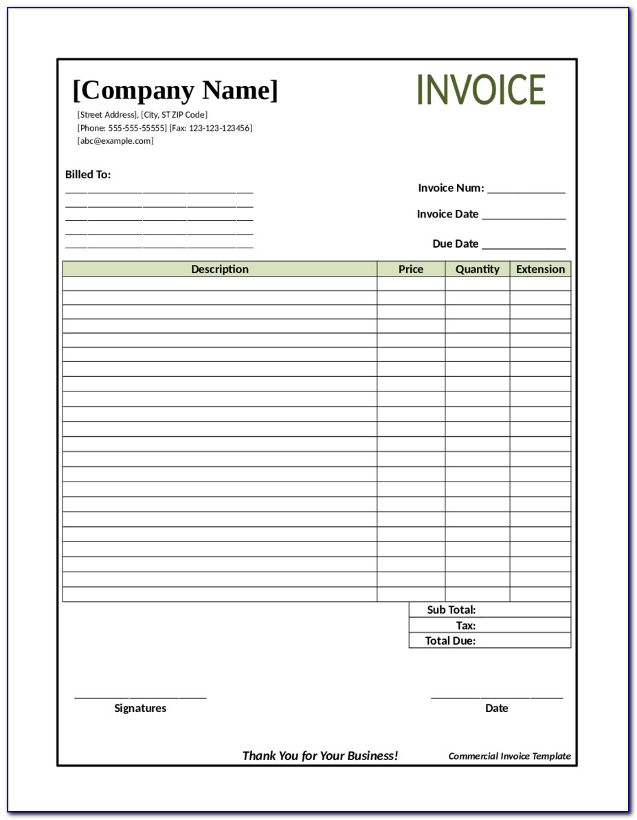 Free Online Billing Invoice Template