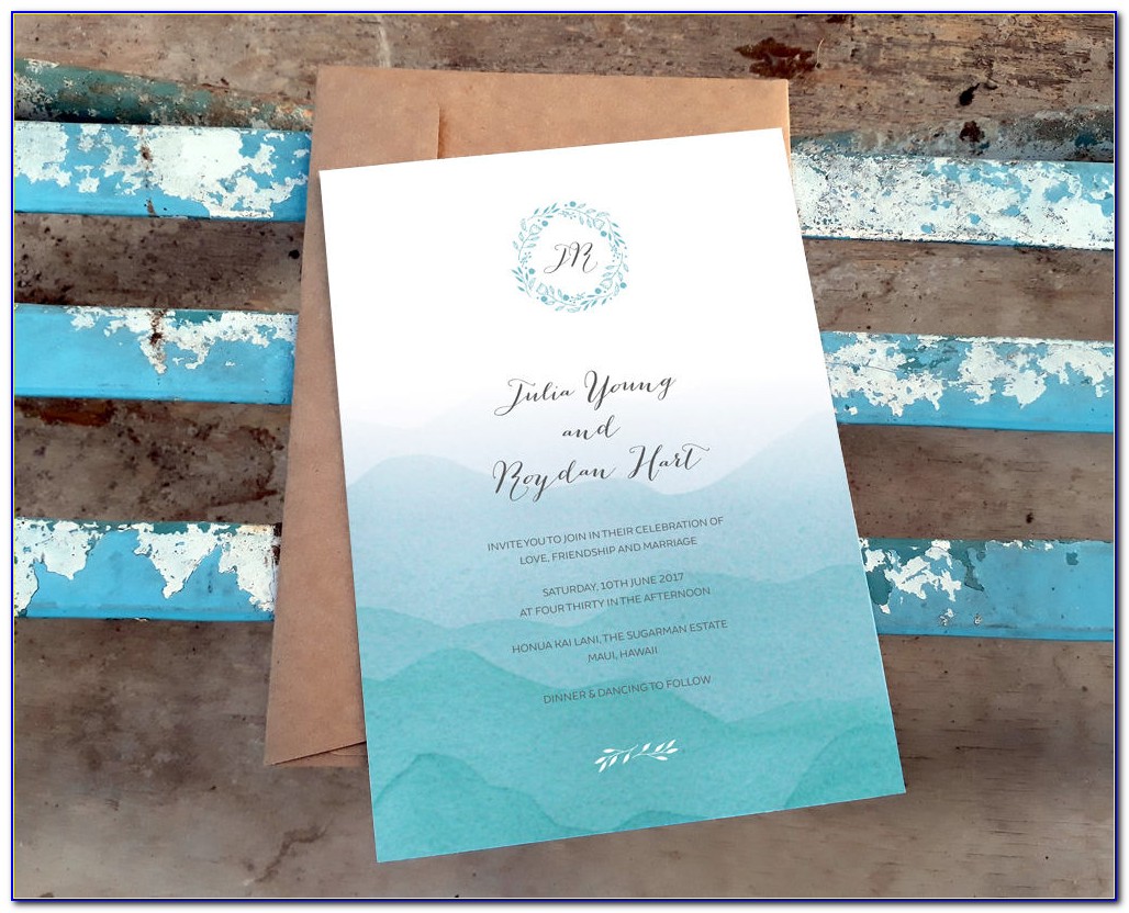 Free Printable Beach Theme Wedding Invitations