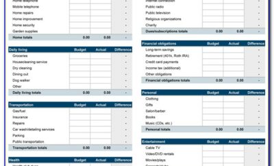 Free Printable Budget Worksheet Template