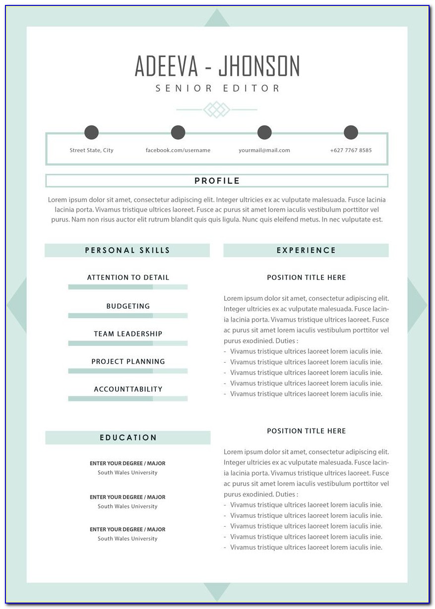 Free Quick Resume Template