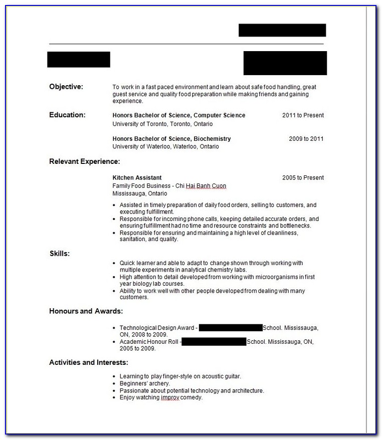 How To Write A First Time Resume Templates