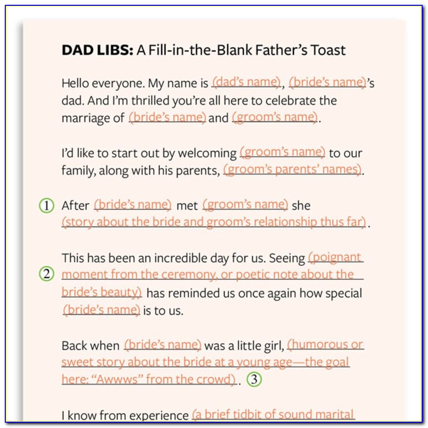 Humorous Father Of The Bride Speech Examples