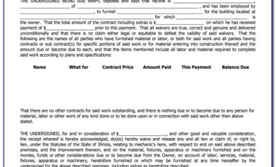 Lien Waiver Form New York