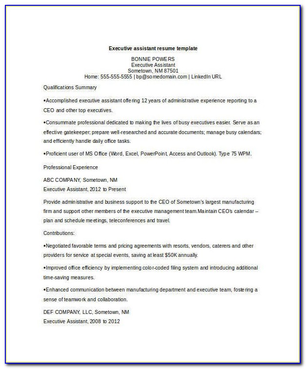 Operations Executive Resume Template Download