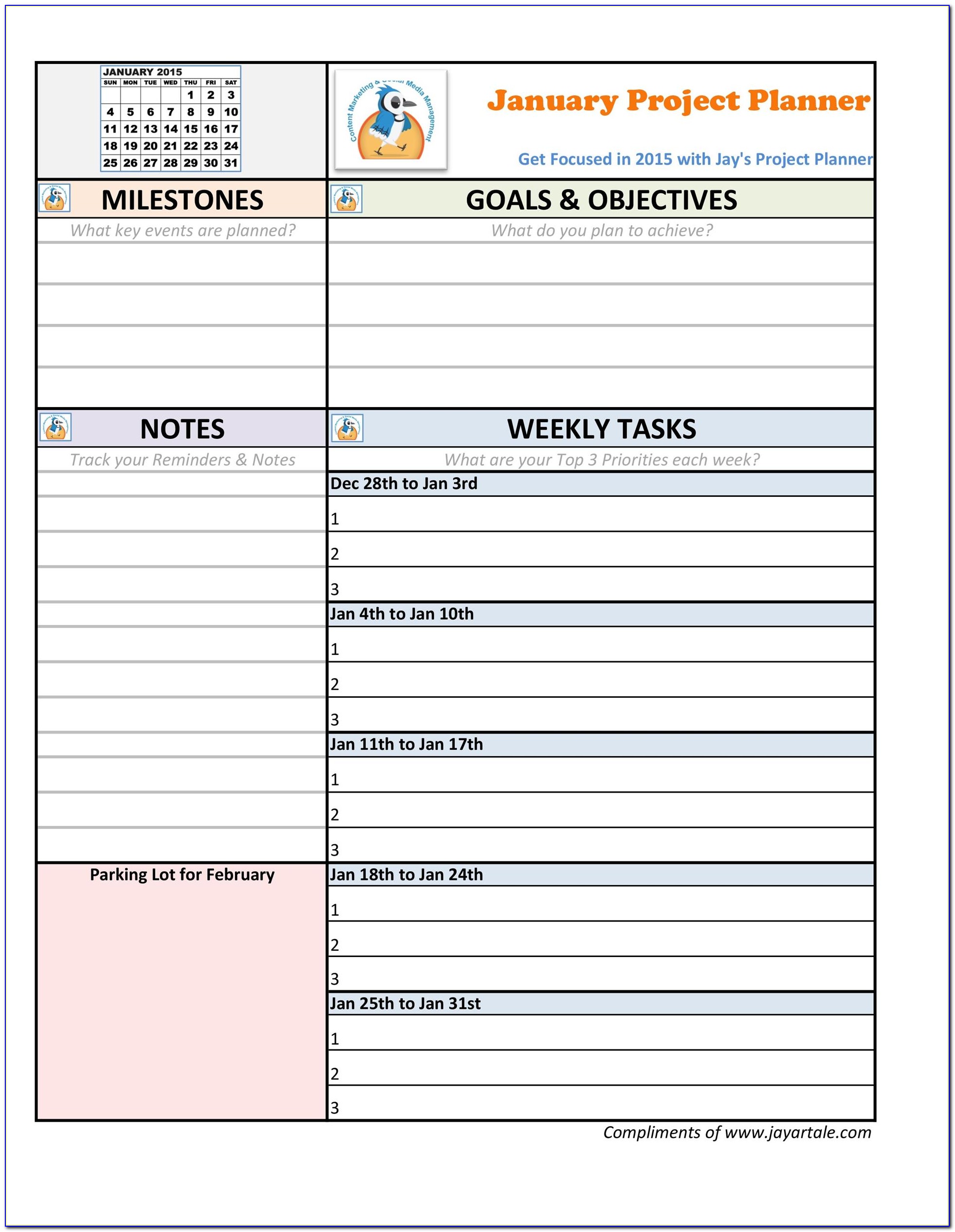 Project Proposal And Planning Excel Template