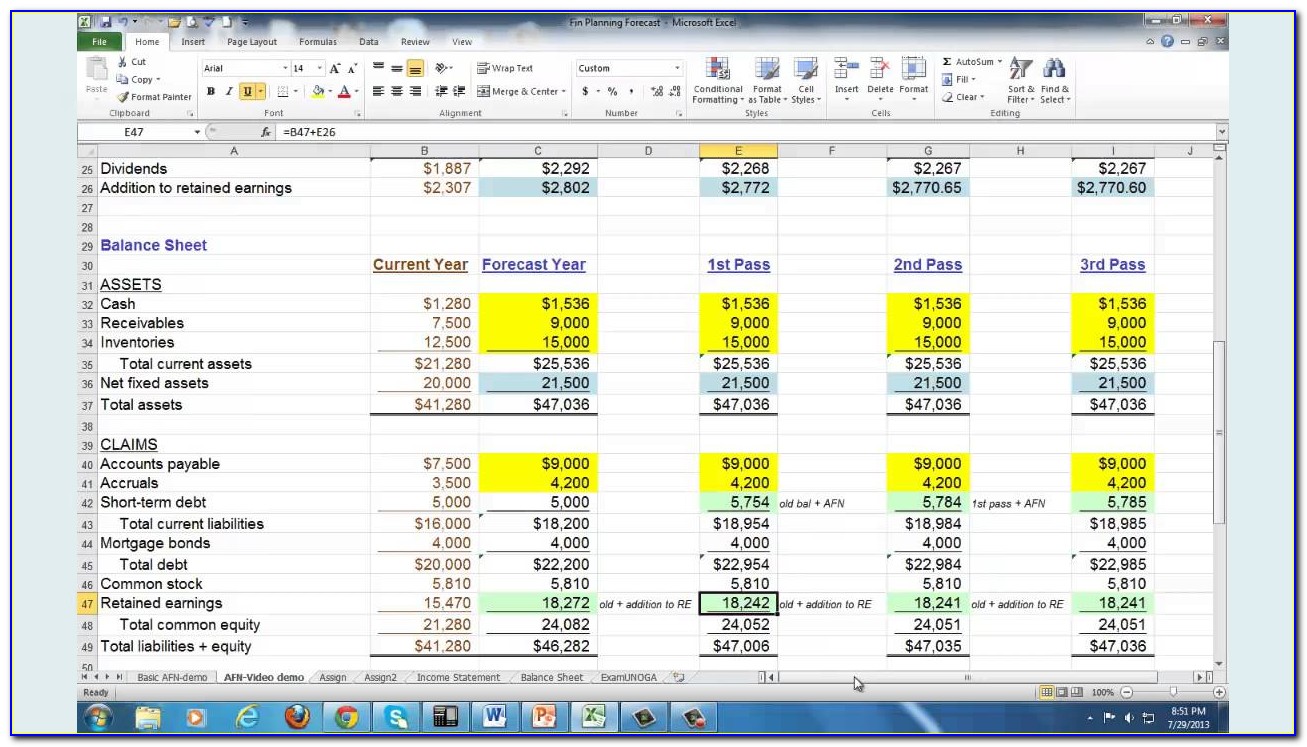 Simple 5 Year Financial Projection Template Xls