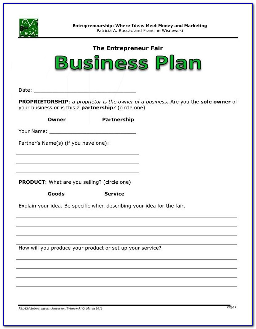 Simple Business Plan Template Free Word Uk
