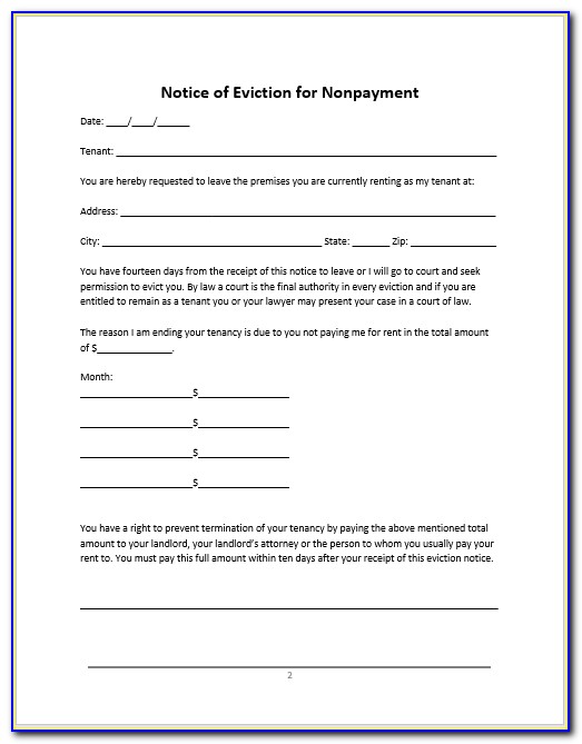 30 Day Eviction Notice California Template