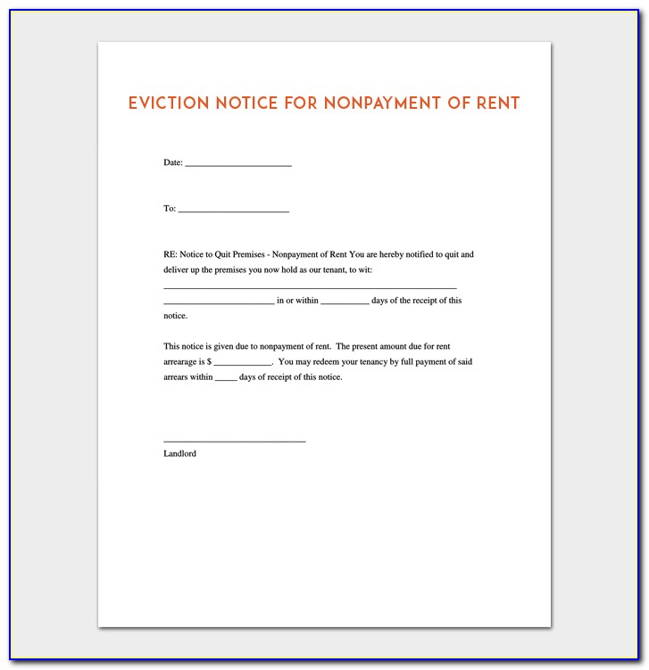 30 Day Eviction Notice Form Pdf