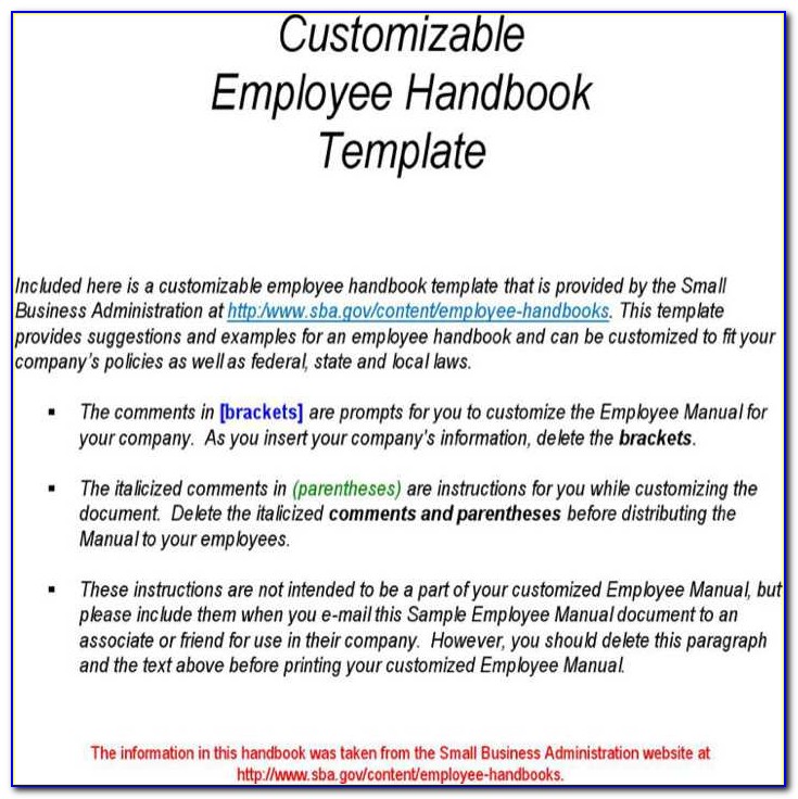 Australian Employee Handbook Template