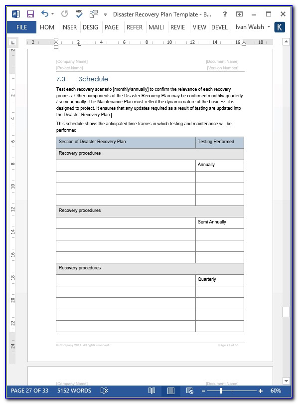 Business Disaster Recovery Plan Template Uk