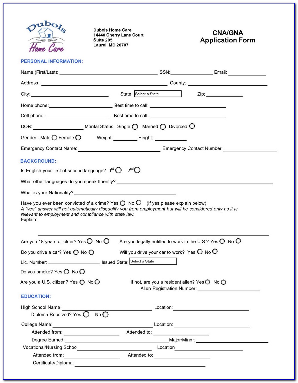 California At Will Employment Contract Template