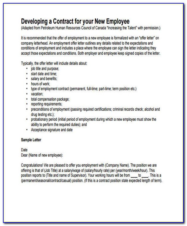 Casual Employee Contract Template Free