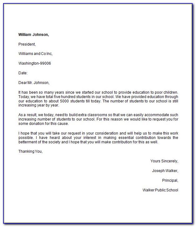 Charity Donation Letter Template Free