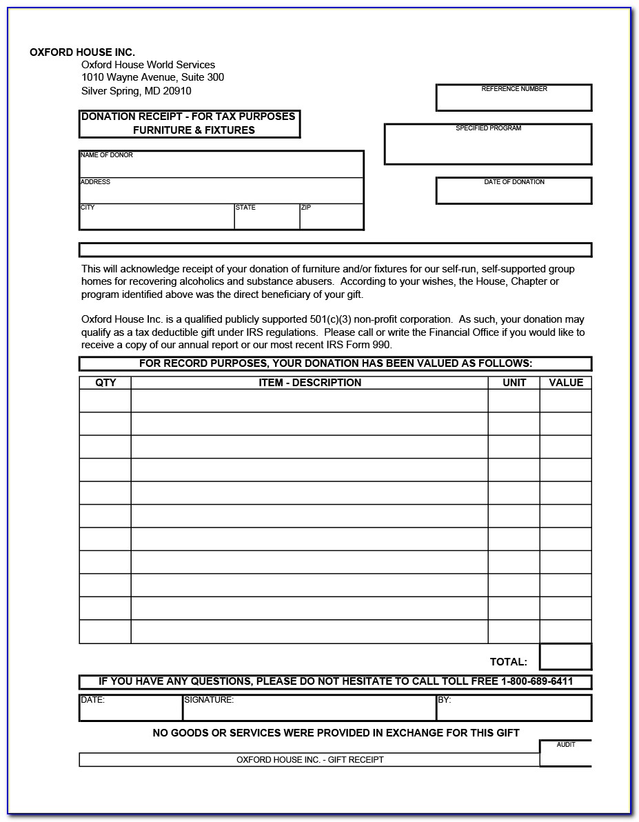Charity Donation Receipt Template Uk