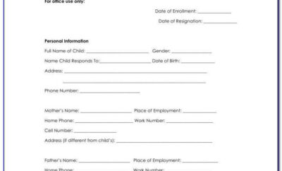 Childcare Registration Form Template