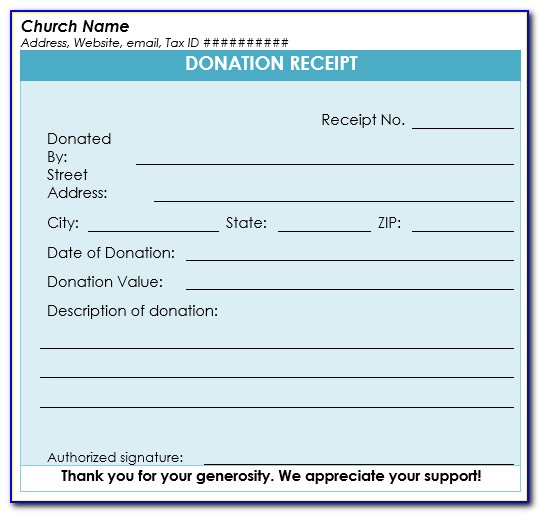 Church Donation Receipt Letter Template
