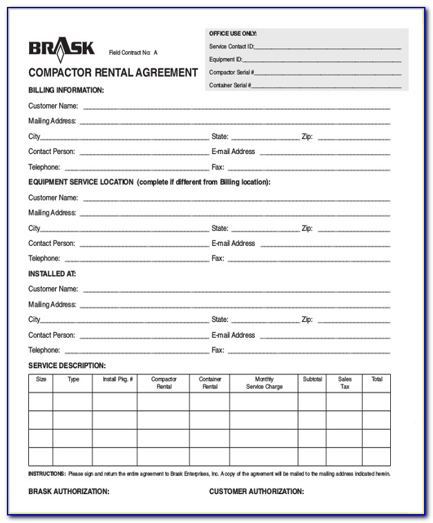 Construction Equipment Lease Proposal Template