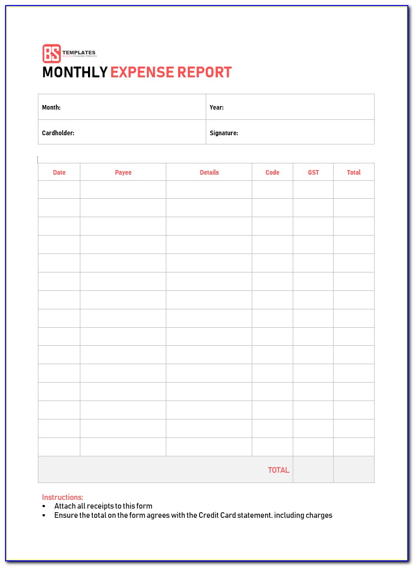 Daily Expense Templates Download