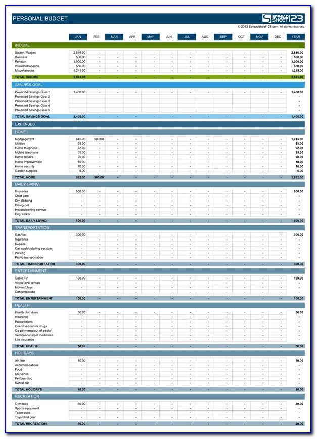 Daily Expenses Template Excel