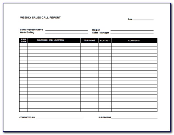 Daily Sales Report Format Excel