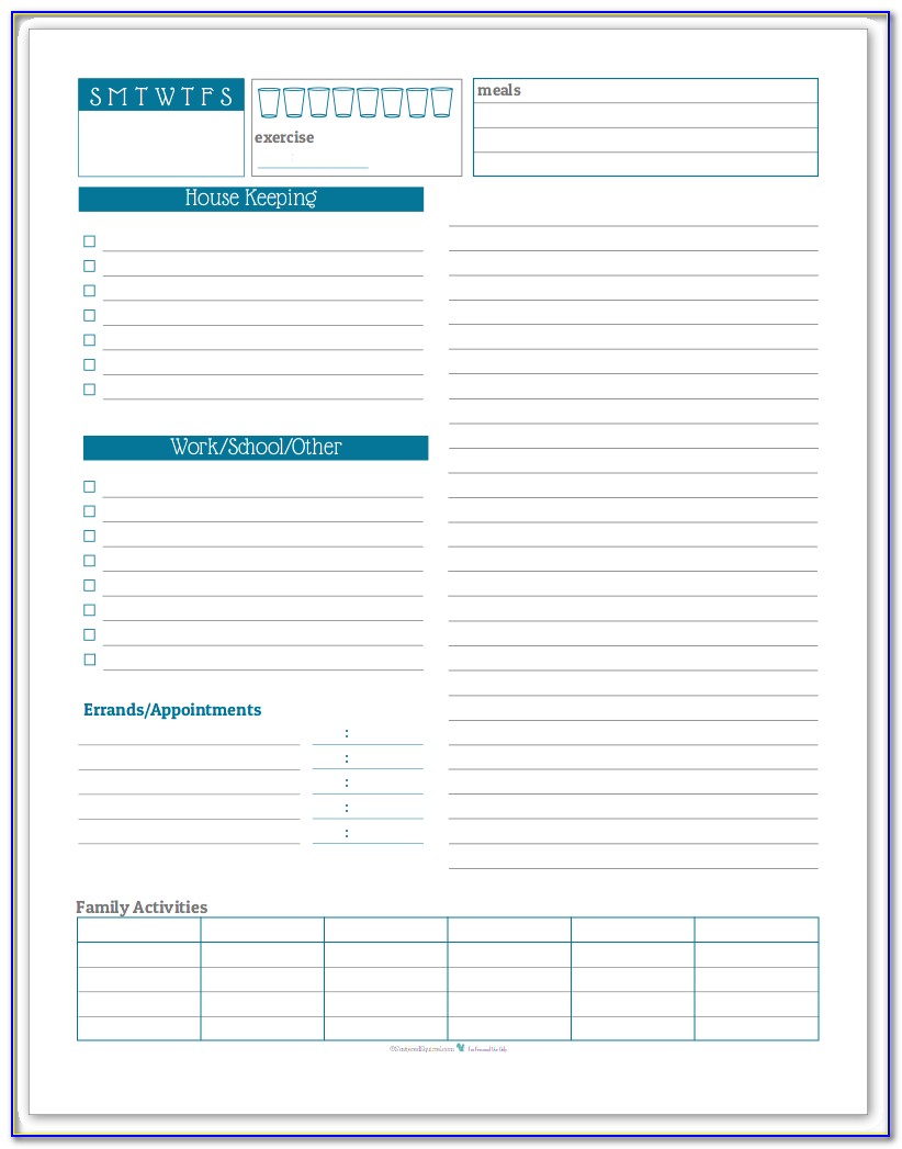 Daily Task Planner Template Free