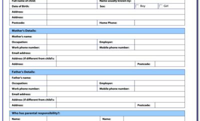 Daycare Registration Form Template Word