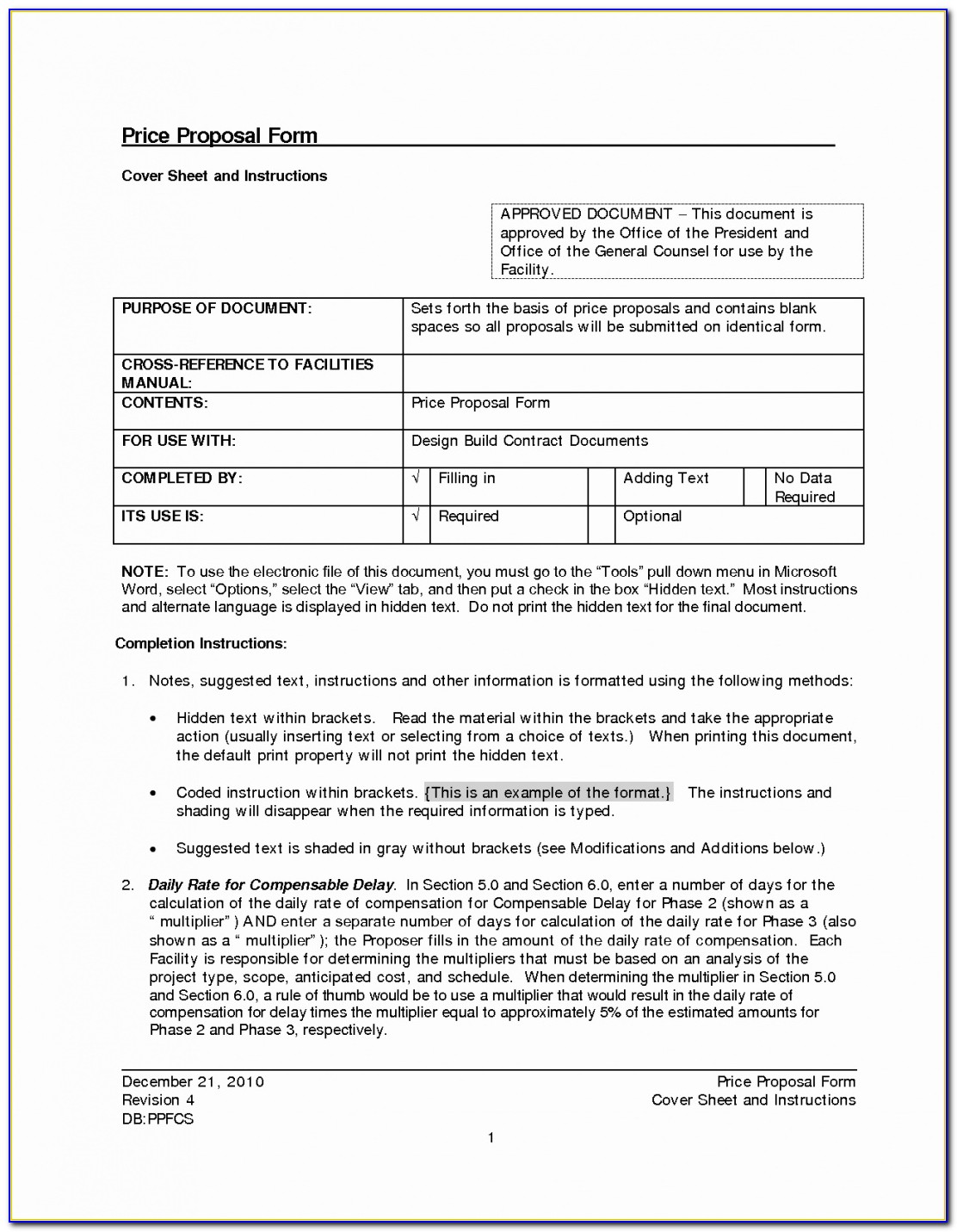 Dcaa Contract Brief Template