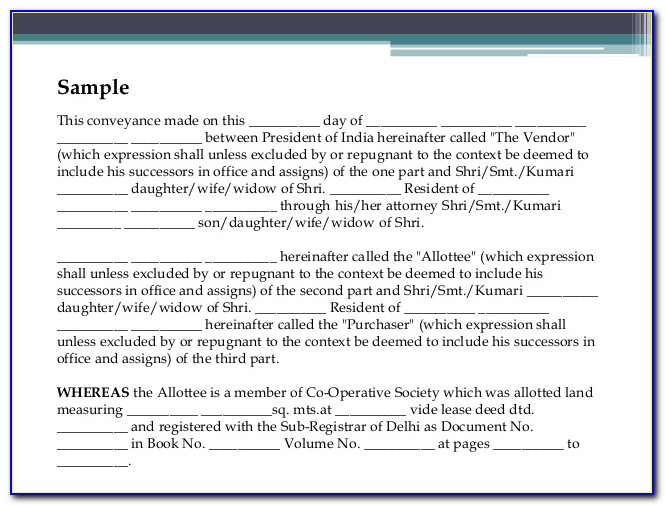 Deed Of Conveyance Form Definition