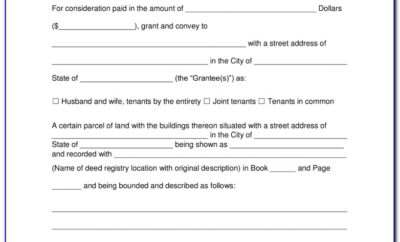 Deed Of Conveyance Form Free