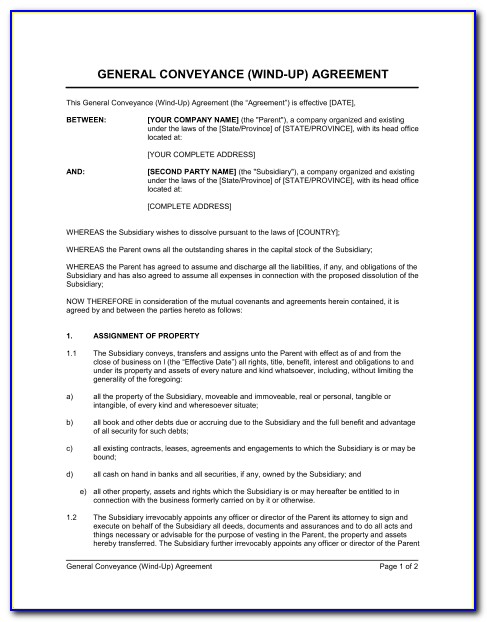 Deed Of Conveyance Template