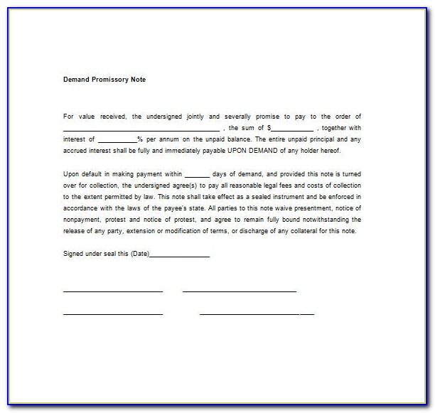 Demand Promissory Note Indian Law Format