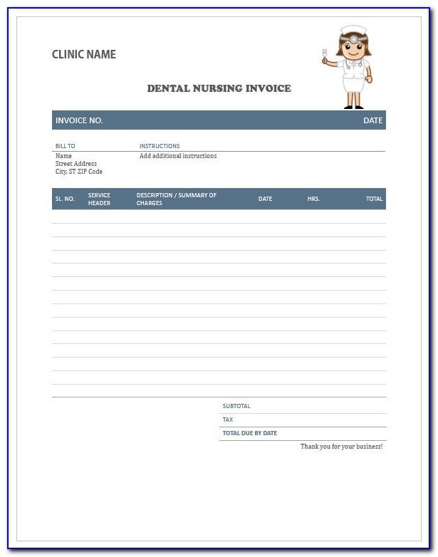 Dental Invoice Template Excel Free