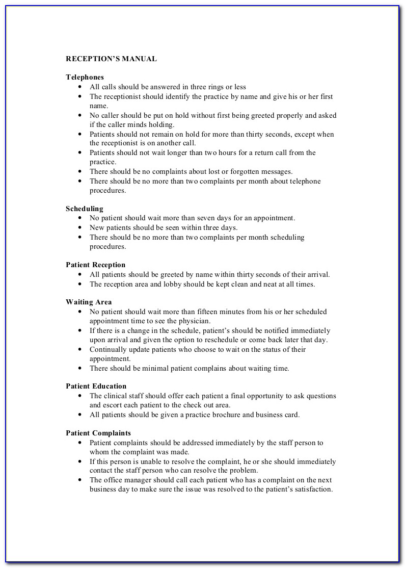 Dental Office Policy Manual Template