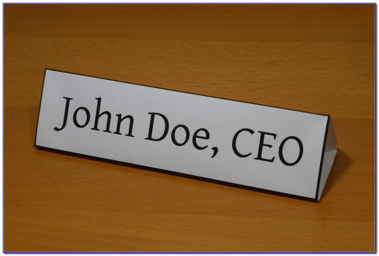 Desk Name Plate Template Free