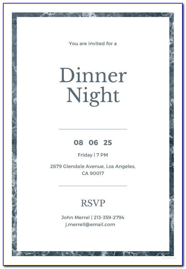 Dinner Invitation Template Free Printable