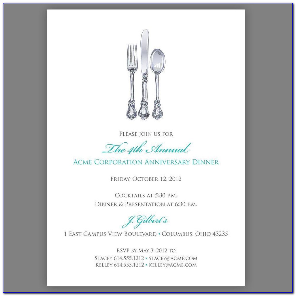 Dinner Party Invitation Template Free