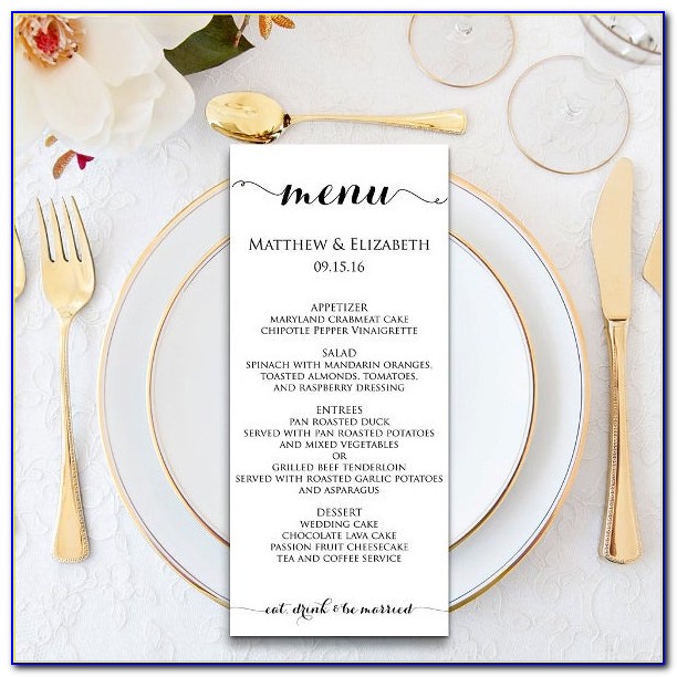 Dinner Party Menu Template Free