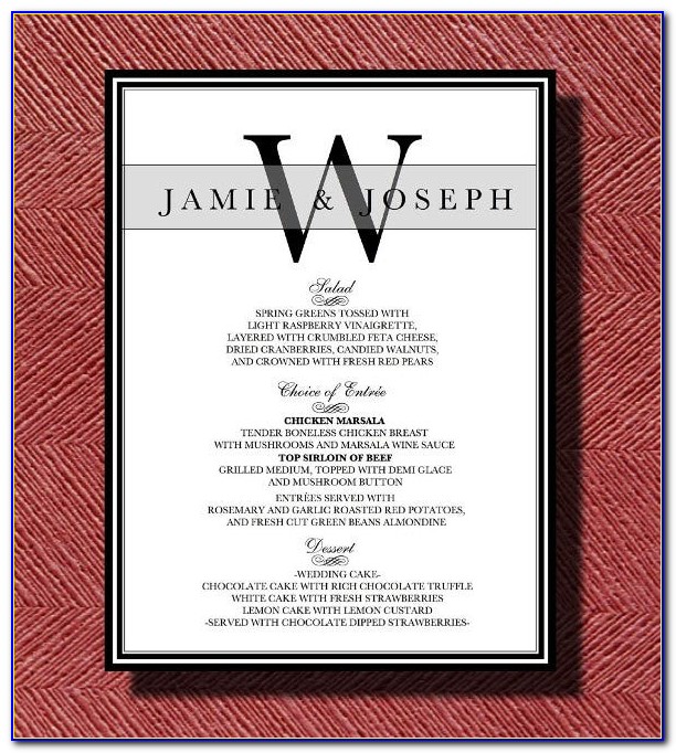 Dinner Party Menu Templates Free Download Word