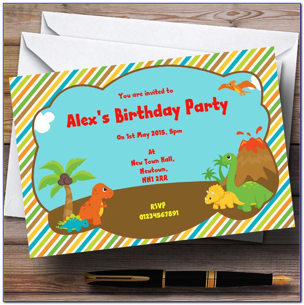 Dinosaur Birthday Invitation Samples