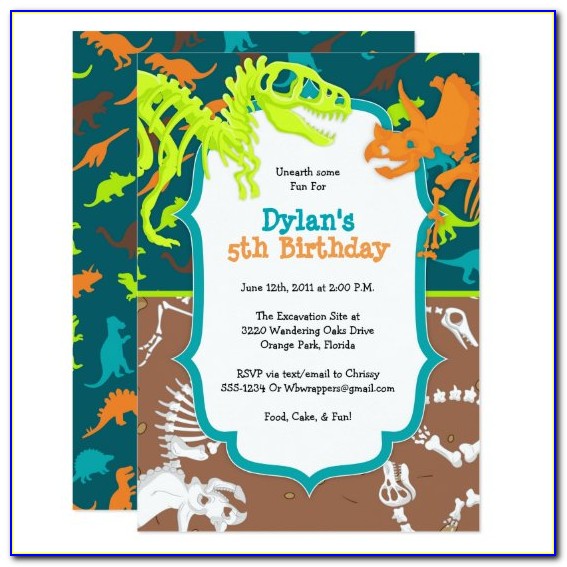 Dinosaur Birthday Invitation Templates