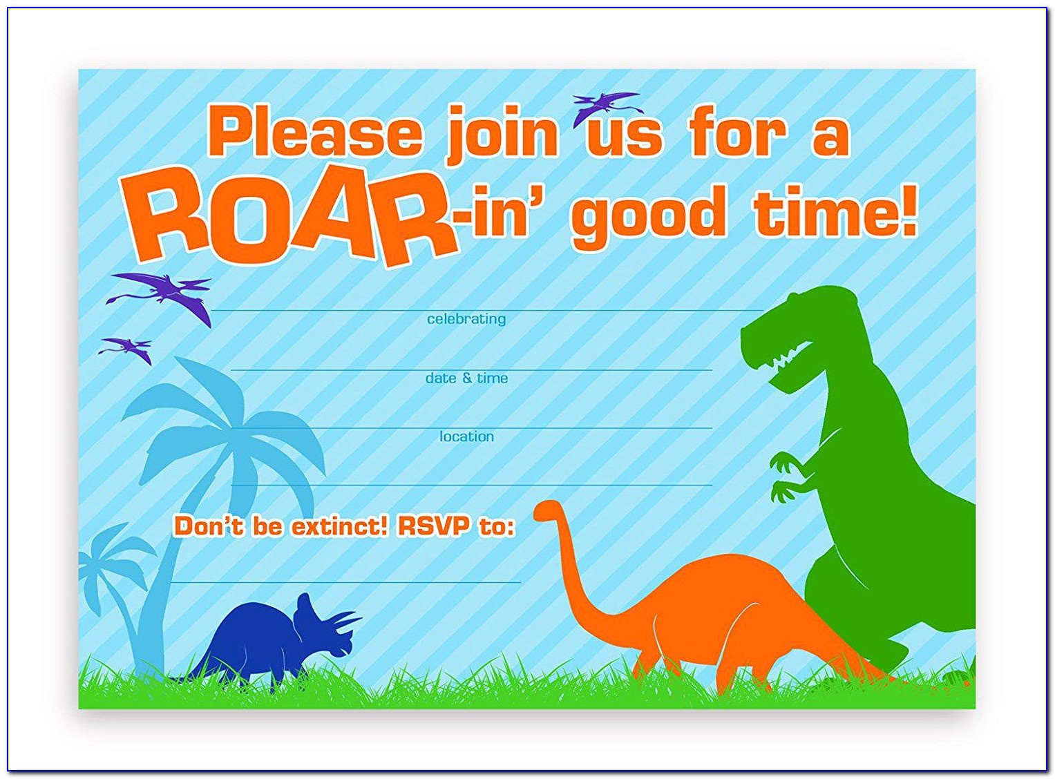 Dinosaur Birthday Invitations Template