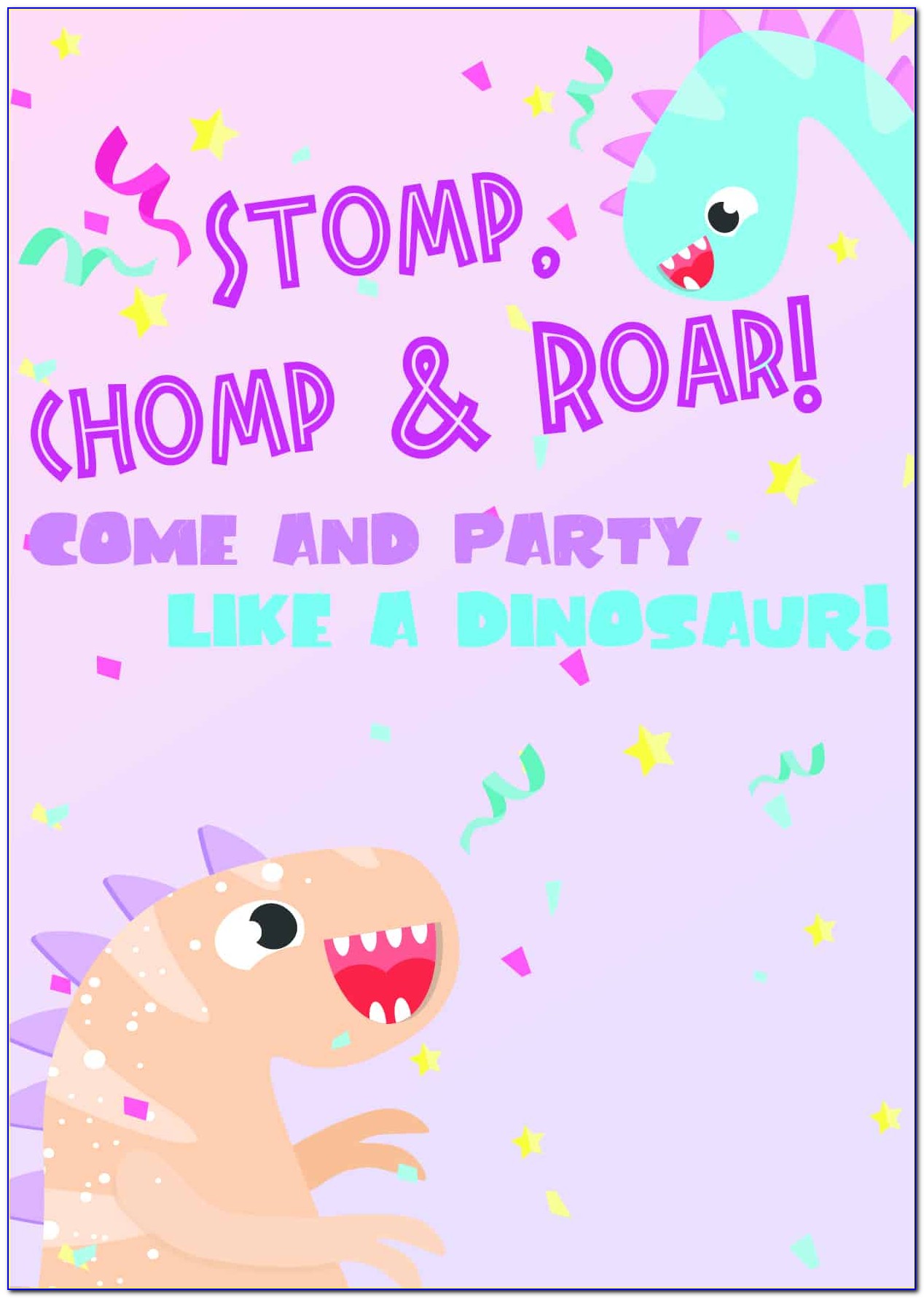 Dinosaur Birthday Invite Template
