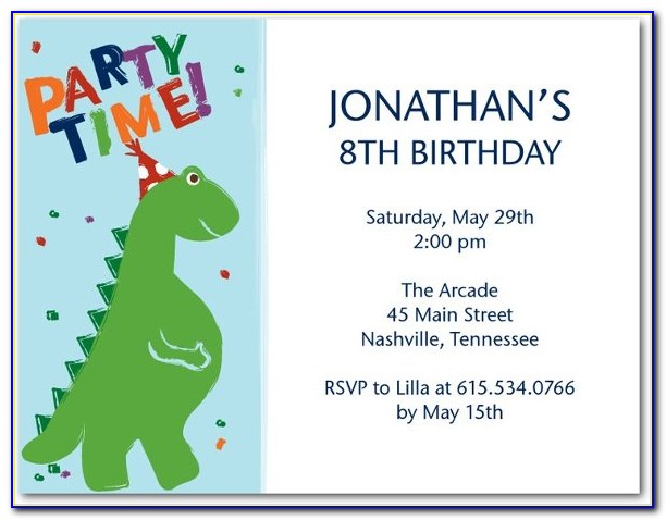Dinosaur Birthday Party Invitation Template