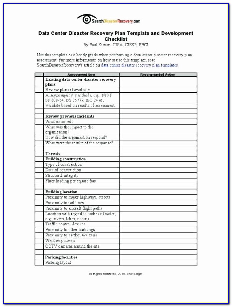 Disaster Contingency Plan Template