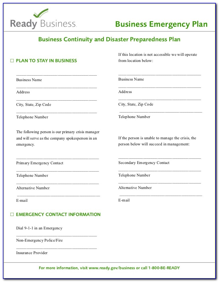 Disaster Preparedness Plan Template For Long Term Care Facilities