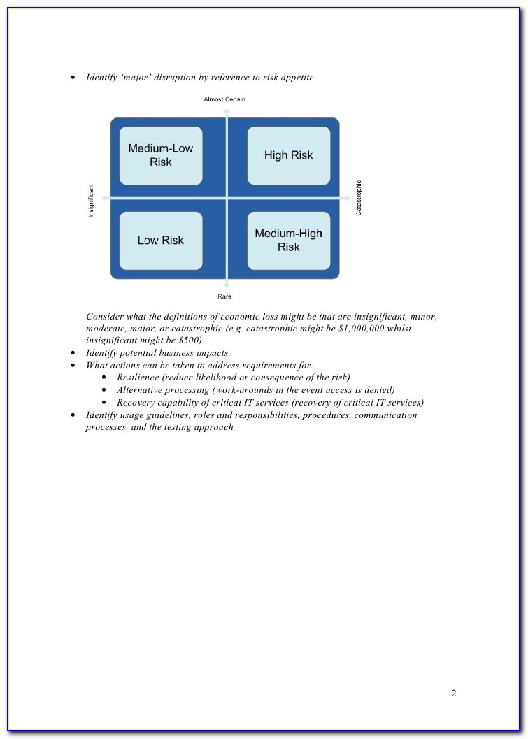 Disaster Recovery Plan Document Example