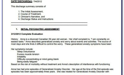 Discharge Summary Sample Mental Health