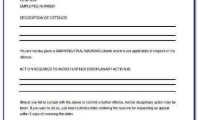 Disciplinary Action Form Template Microsoft Word